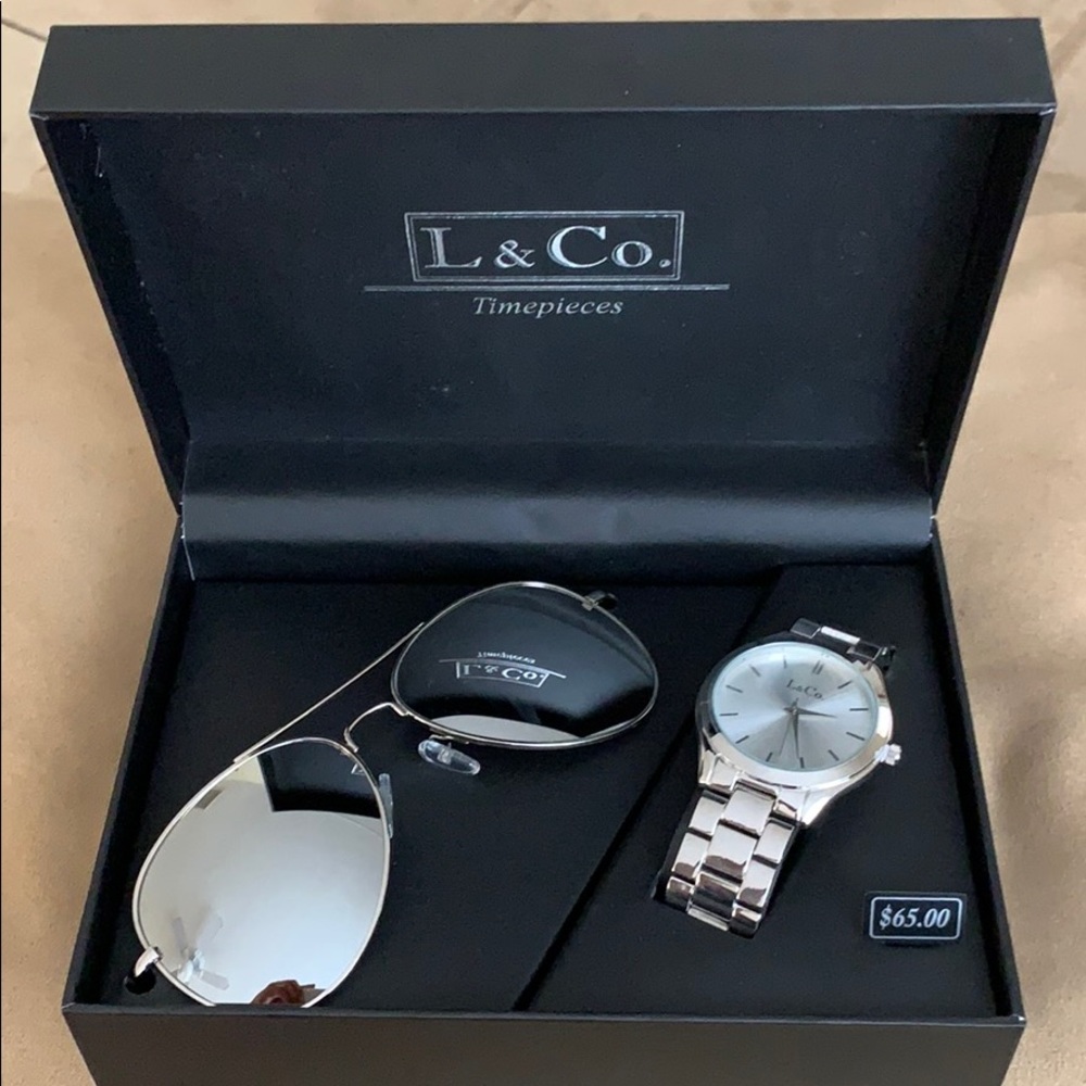 L & Co. Timepieces Men’s Watch & Sunglasses.